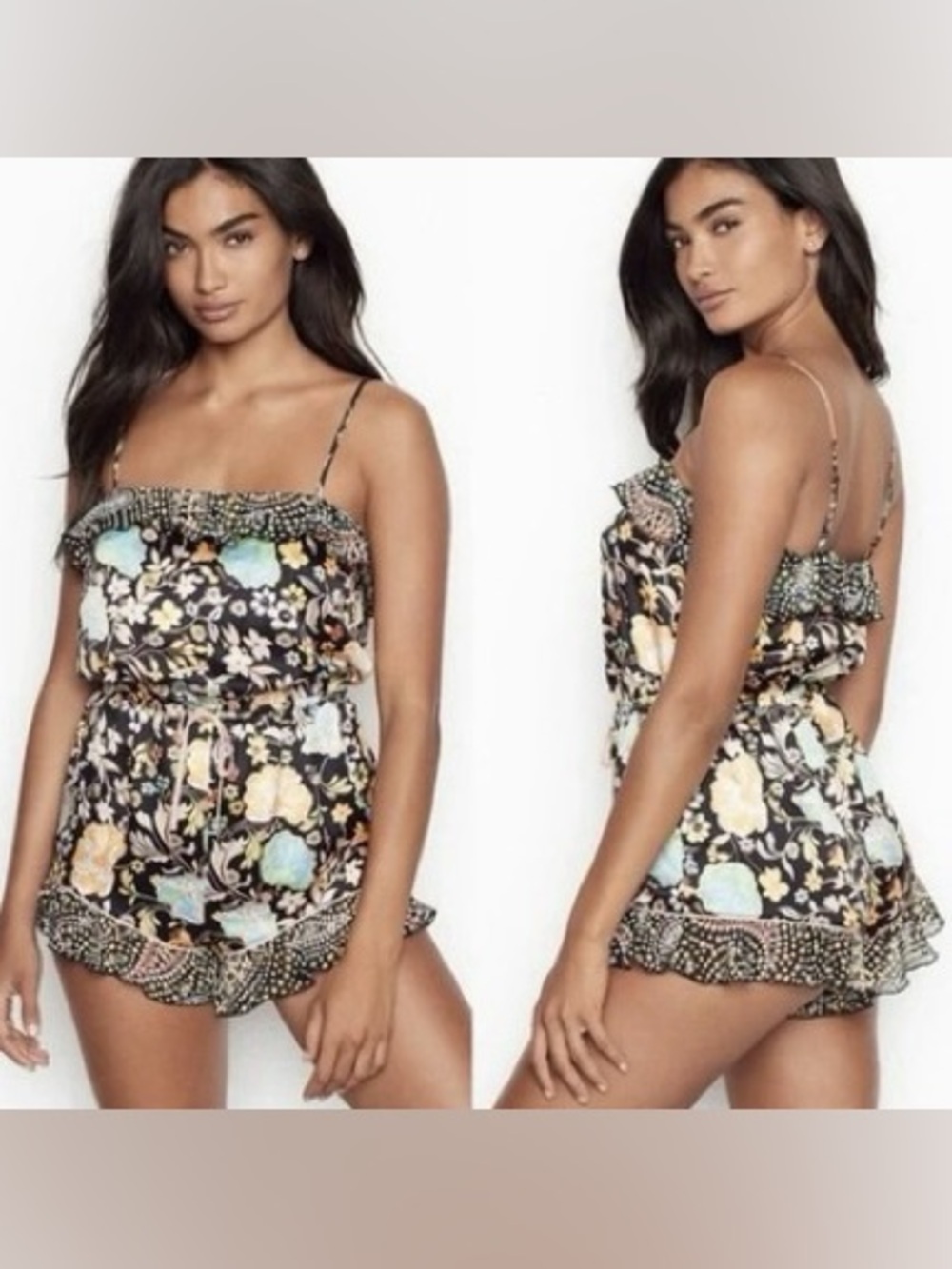 Victorias Secret Satin Babydoll Romper Lingerie Medium